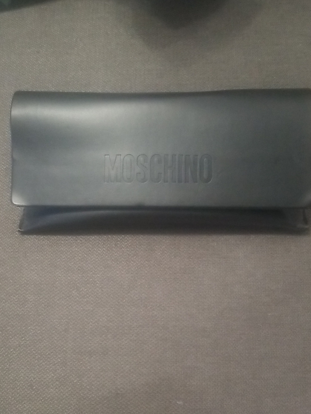 Moschino Black Embossed Leather Foldover Wallet